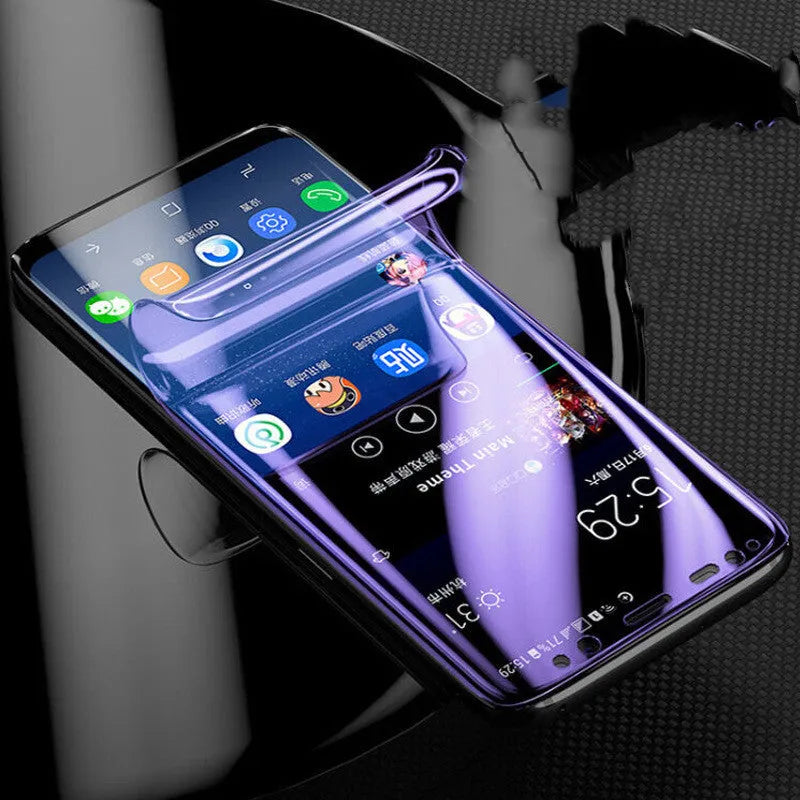 Curved hydrogel screen protector for Samsung Galaxy phones with matte finish