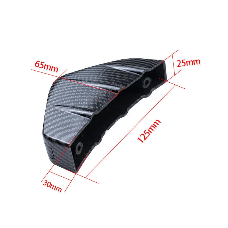 15cm wide triangular automotive rear spoiler lip in carbon fibre finish