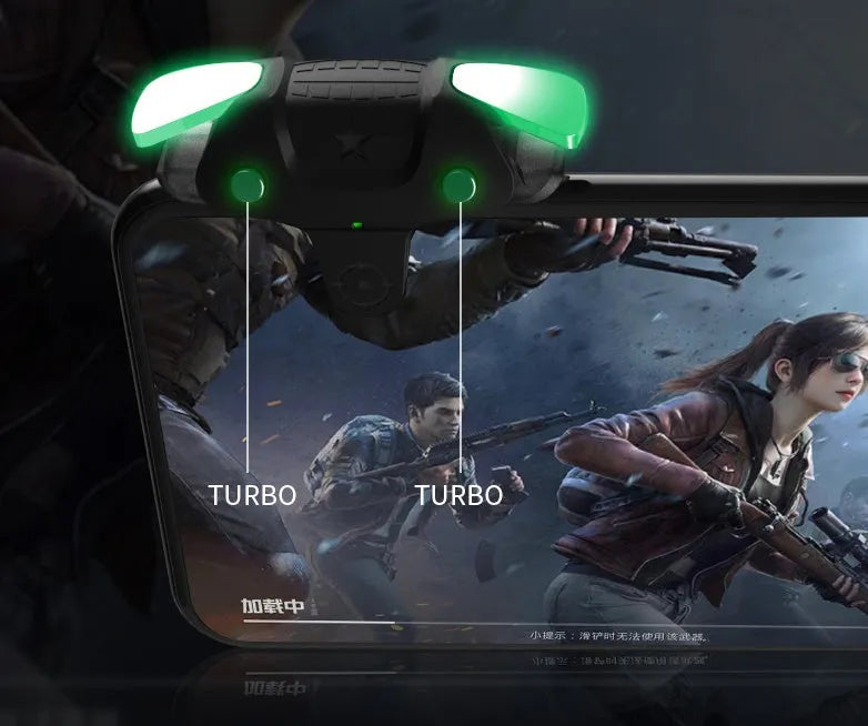 Black mobile phone game controller with compact handheld design