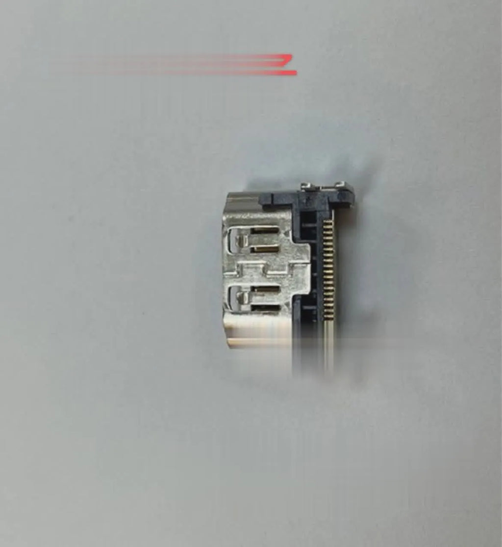 Silver-coloured HDMI interface host socket for games console accessories