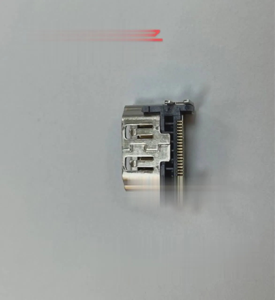 Silver-coloured HDMI interface host socket for games console accessories