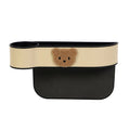 Leather car seat gap storage box with hanging design in a cartoon bear theme