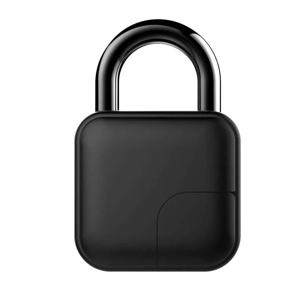 Black zinc alloy smart fingerprint padlock with Bluetooth for dormitory anti-theft security