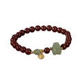 Natural Hetian jade cinnabar bracelet with 8mm beads in emperor sandstone style