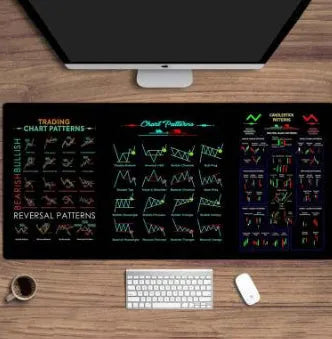 Black calculator mouse pad with anti-slip rubber base on desk surface