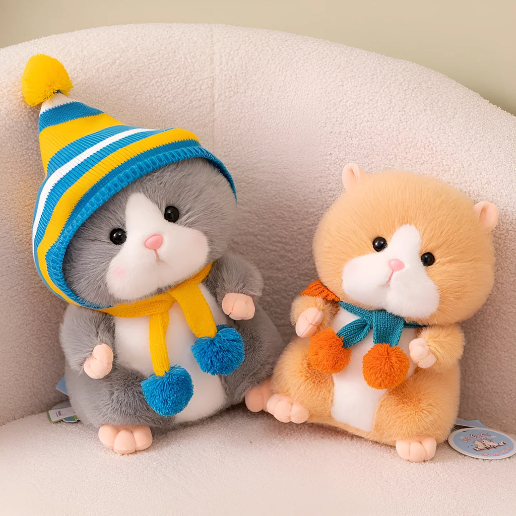 Djungarian hamster plush doll in brown or grey, 25cm or 30cm, polyester fibre with PP cotton filling