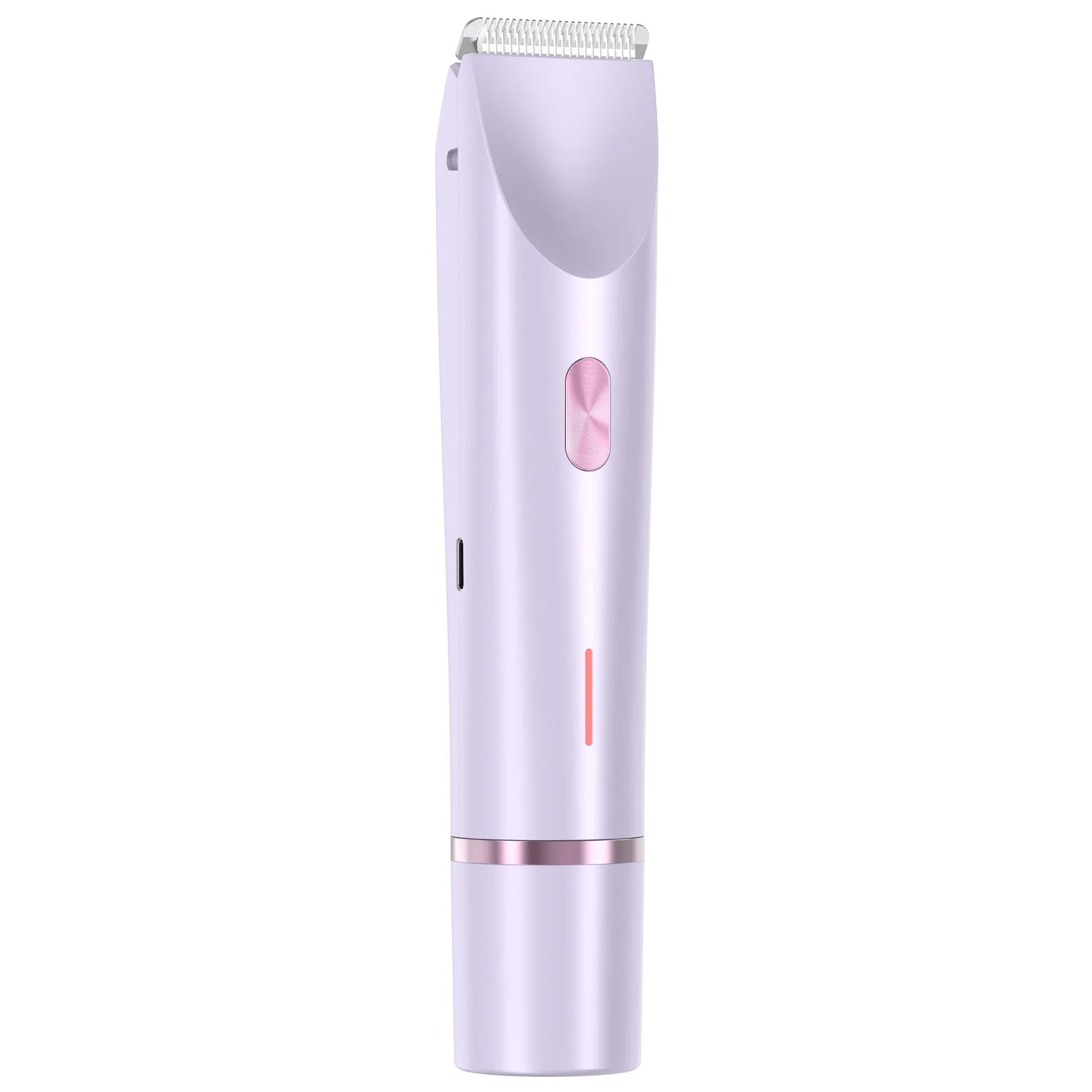 Pink women's electric hair remover with double head design for body grooming