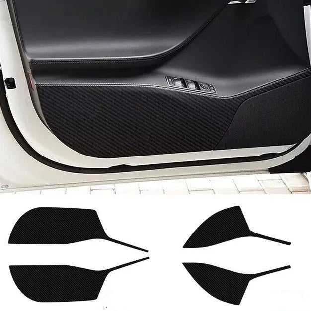 Carbon fibre protective film set for Tesla Model S door interior panels, 4-piece anti-scratch package