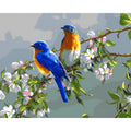 Hand-painted animal oil painting on linen canvas with idyllic scenery colours