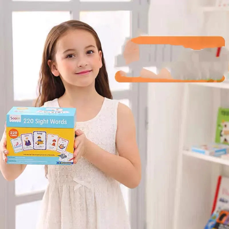 220 high-frequency word cards and 5 workbooks for early childhood literacy education