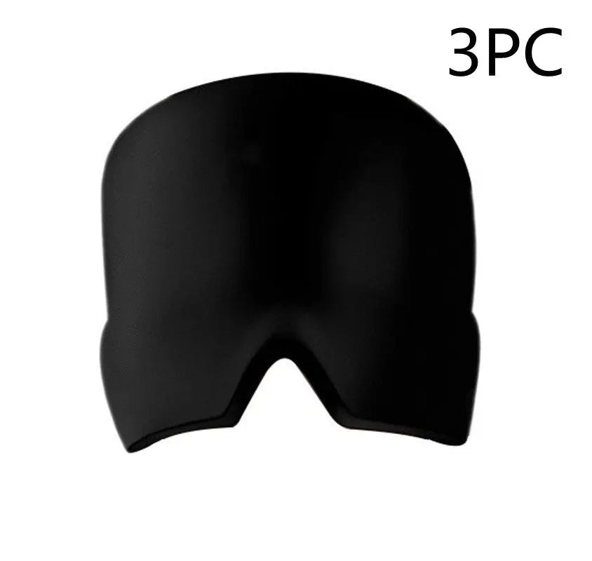 Black ice gel headache relief eye mask shown on a white background.