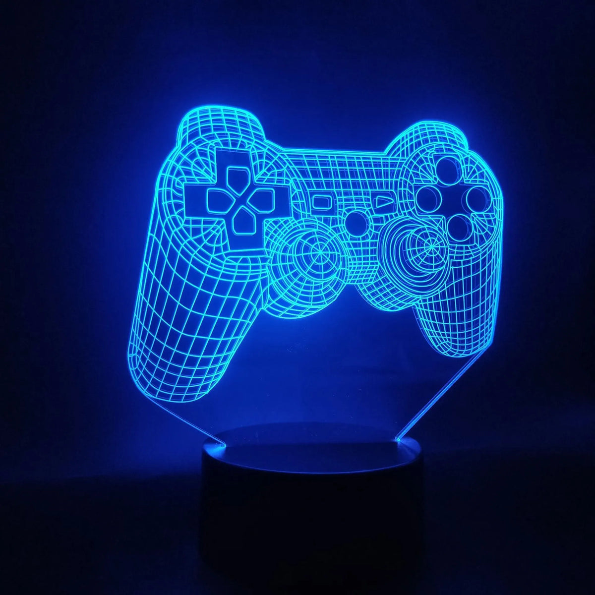 Creative 3D gamepad night light in black with remote control, seven colour options, USB powered, 200 x 150 x 87 mm