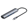 Dark grey Type-C docking station hub compatible with Apple MacBook and iPhone models with 5Gbps transfer rate