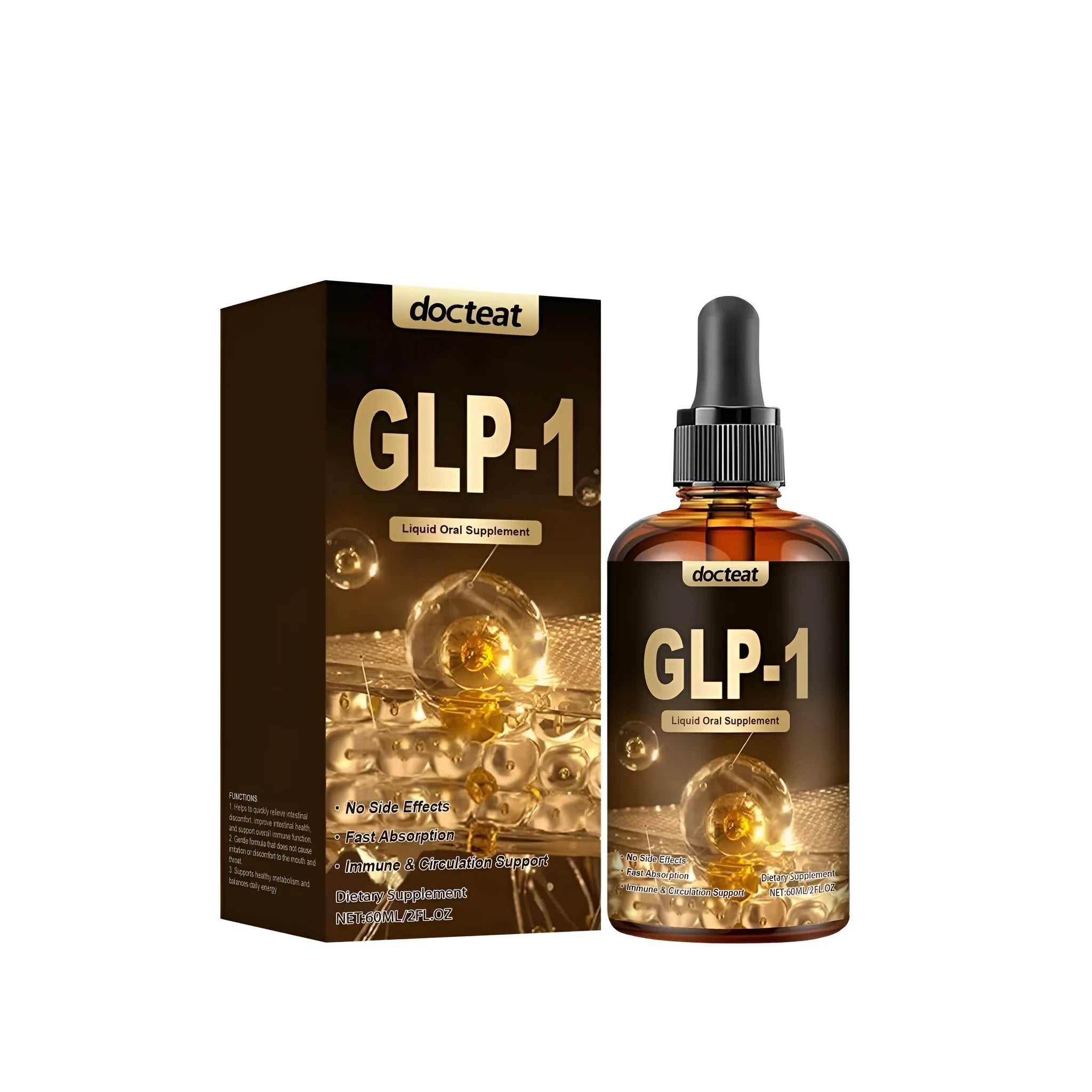 60ml bottle of intestinal health support dietary supplement droplets