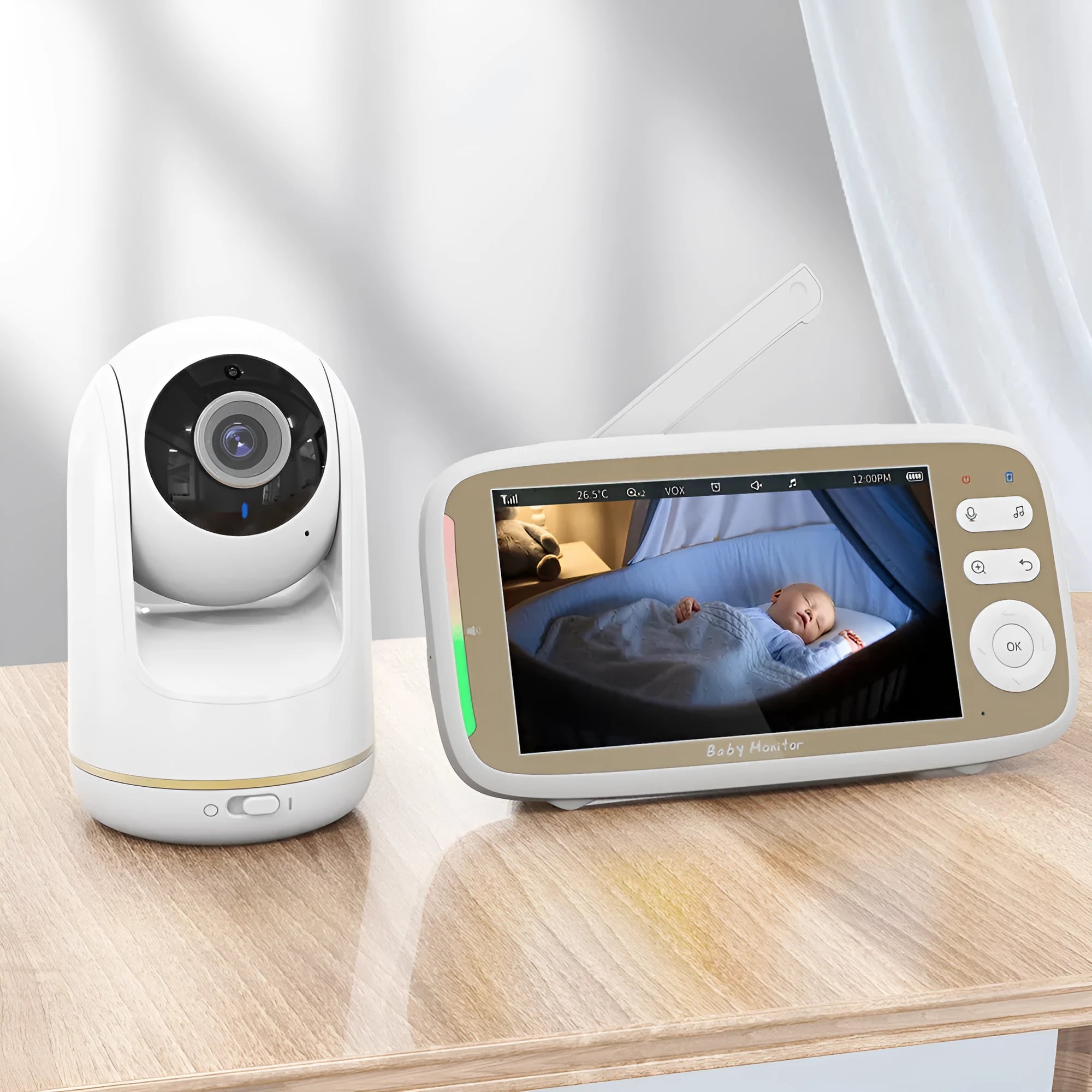 5-inch HD 720p baby voice intercom monitor with visual display