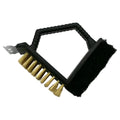 Triangular stainless steel barbecue cleaning brush with a PP plastic handle