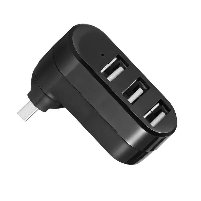 Notebook expansion multi-port splitter converter USB hub in black ABS housing