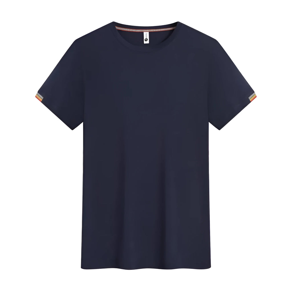 Round neck ice-feel work shirt in multiple colours including Army Green and navy blue, showing pullover design