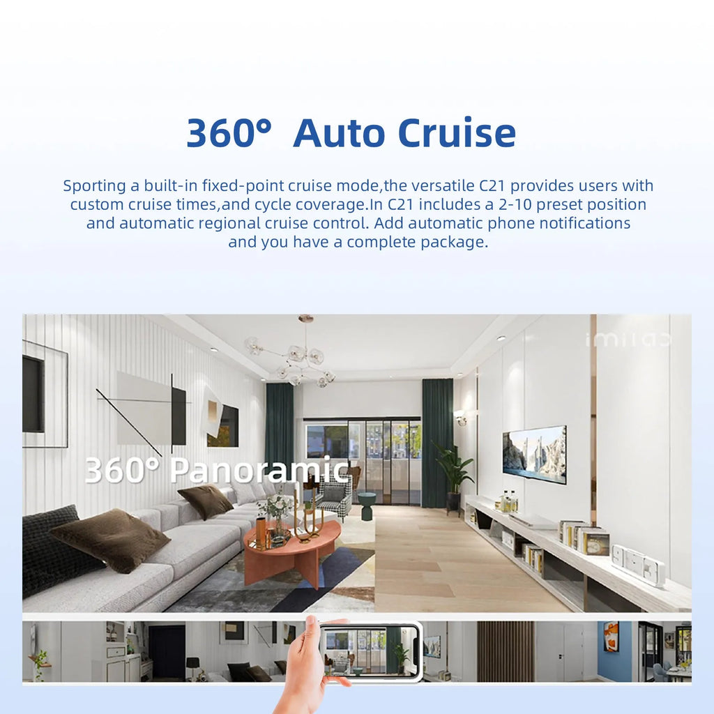 IMILAB C21 2.5K indoor security camera in white with 360-degree view