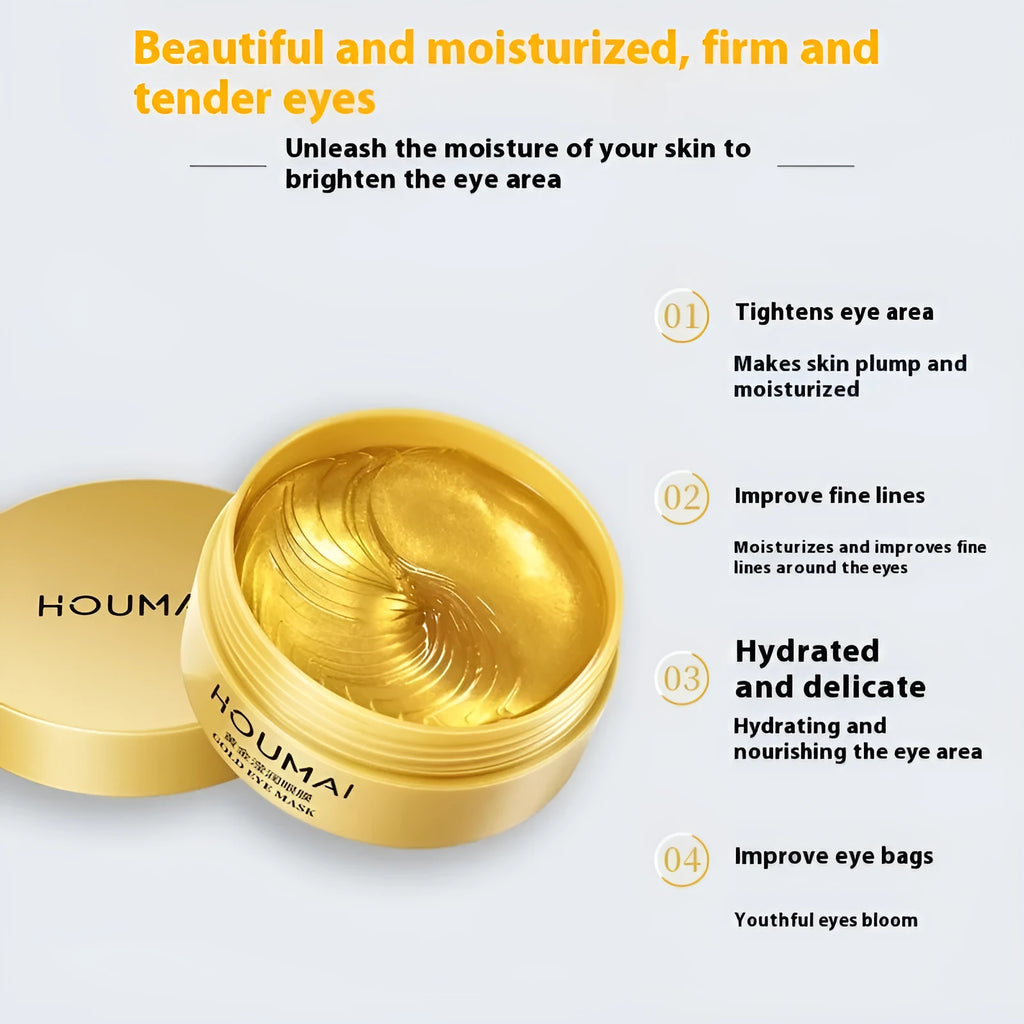 Houmai Lady 24k Gold Eye Mask 80g jar with 30 pairs for reducing dark circles