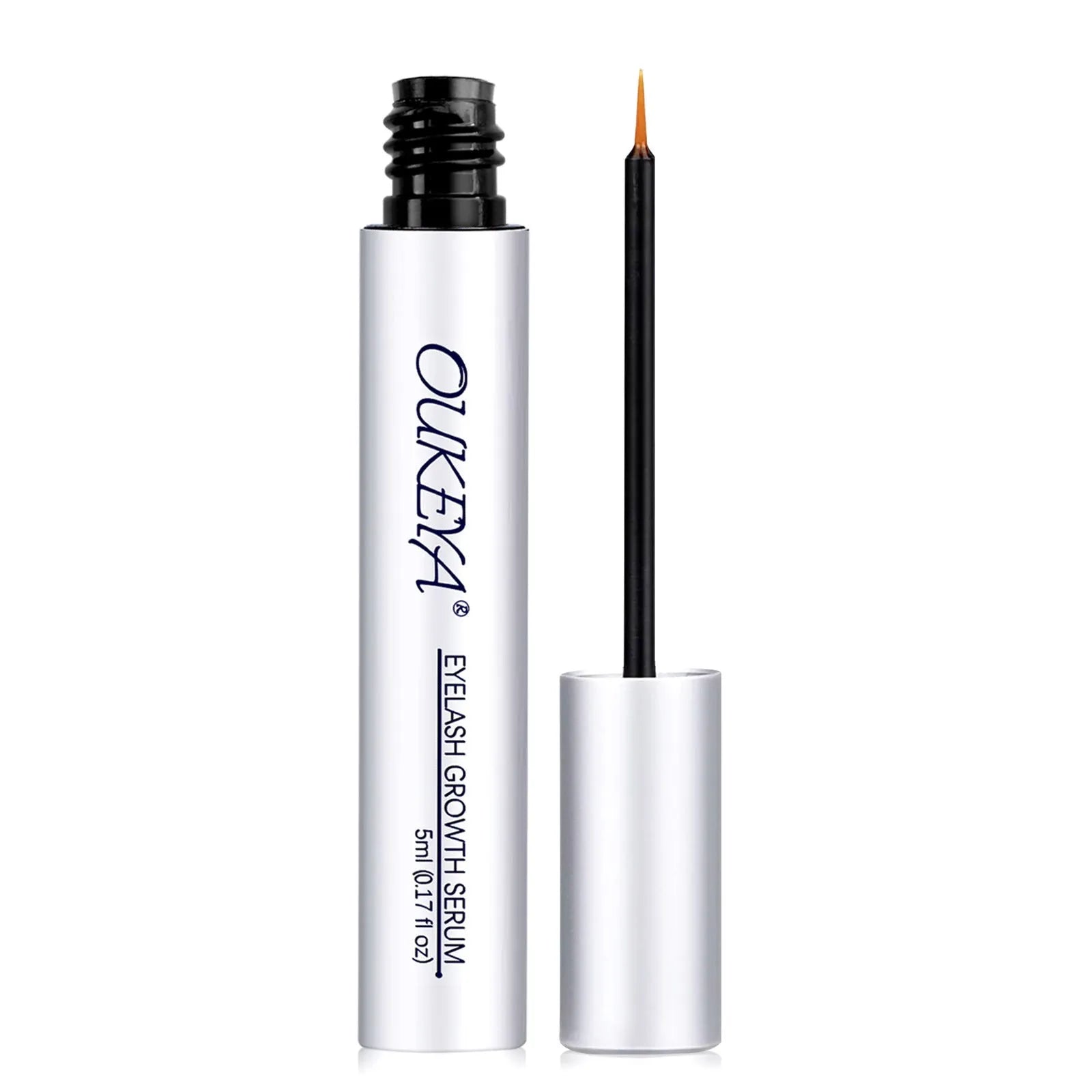 Silver bottle of 5ml eyelash growth essence nutrient solution for lash care.