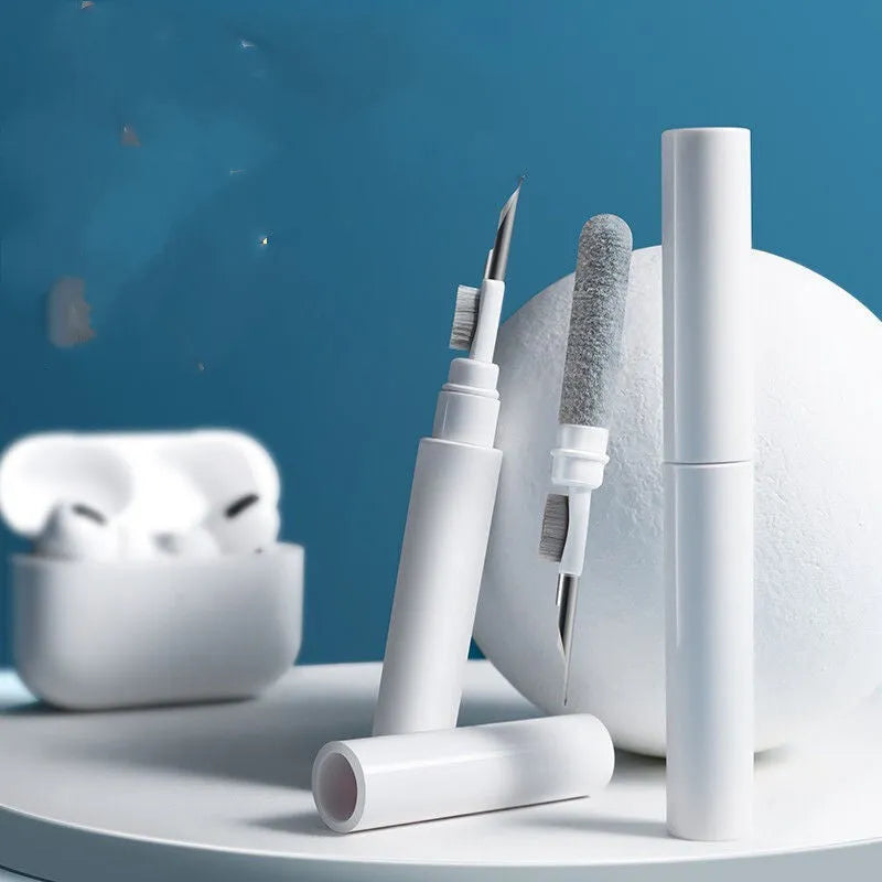 Earphone cleaning pen in white for dust removal from headphones and earbuds