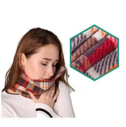 U-shaped convex neck support pillow and scarf in black, gray, navy, or red colours.
