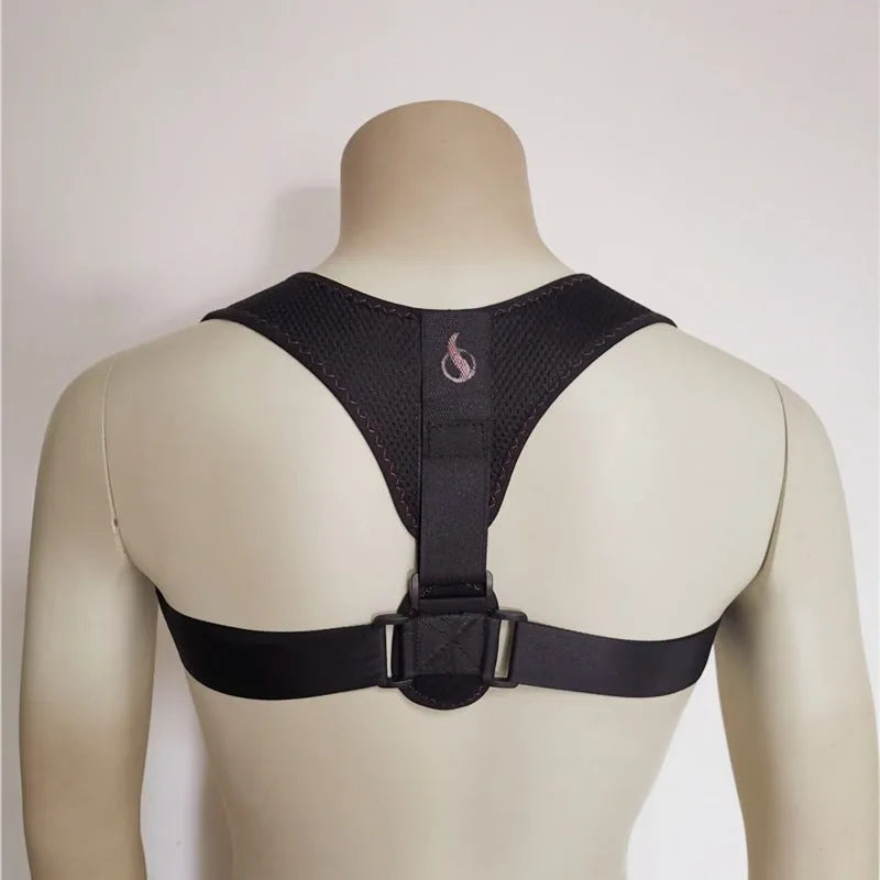 Adjustable composite cloth clavicular posture correction belt on a neutral background.