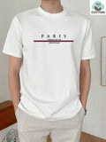 Men's heavy pure cotton short-sleeved T-shirt with letter printing in a loose casual fit