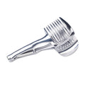 Silver plastic lemon slicer kitchen utensil for cutting uniform citrus slices