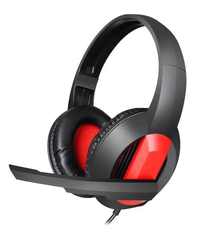 Blue wired gaming headset with 40mm speakers, omnidirectional microphone, and 3.5mm plug on a 1.8m cable.