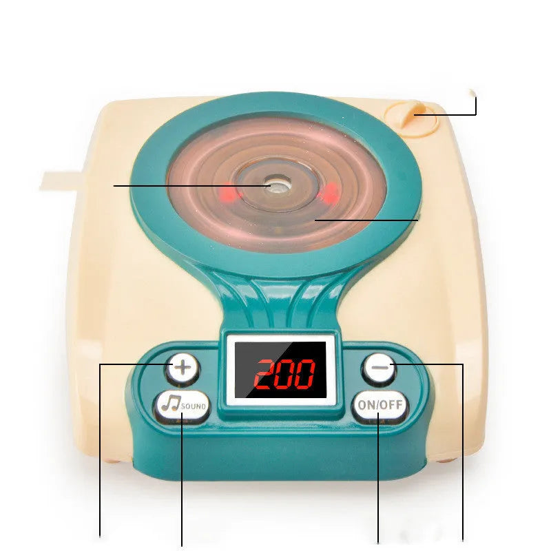 Plastic simulation kitchen play house toy styled as an induction cooker for infant role play.