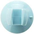 PVC rice scoop 19cm with suction cup holder in blue mounted on a white wall