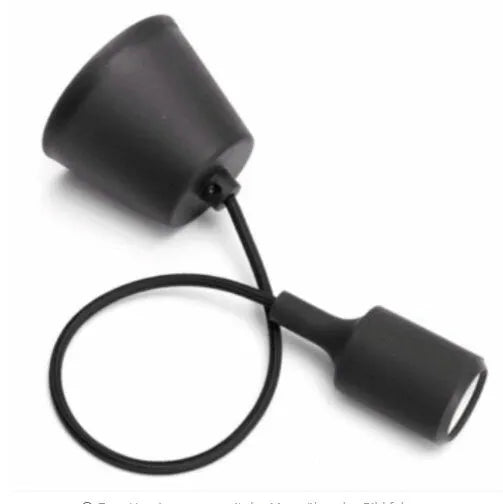 E26/E27 silicone pendant lamp holder with adjustable cord in multiple colour options