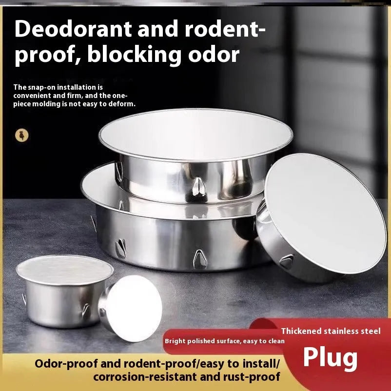 Stainless steel deodorant floor drain cover with chrome finish