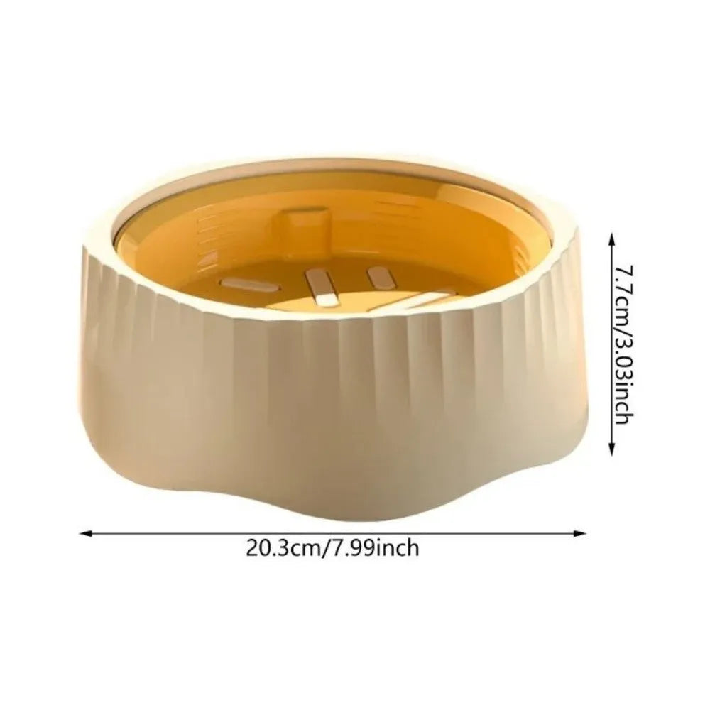 Blue detachable slow feeder bowl for small dogs on a white surface