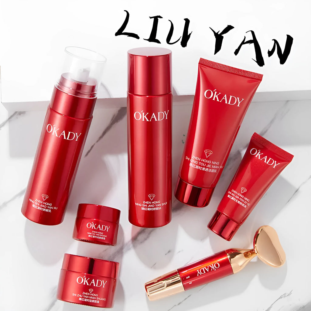 10 piece facial care set water and lotion with cleanser toner essence eye cream beauty cream and foundation