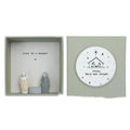 Modern cartoon style guardian angel resin ornament in gift box packaging