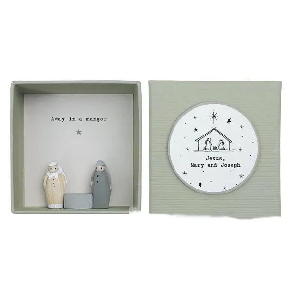 Modern cartoon style guardian angel resin ornament in gift box packaging