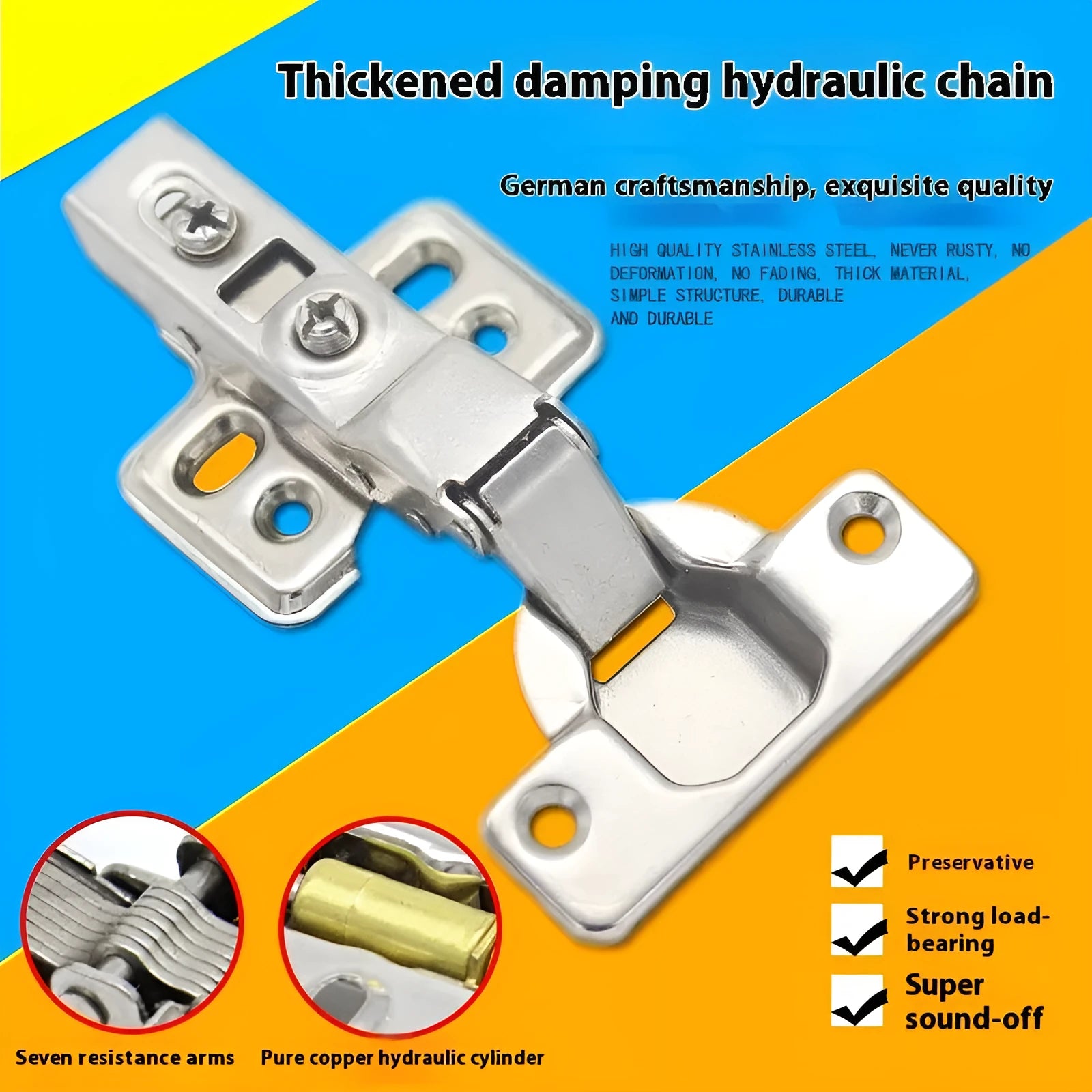 761 cold rolled steel hydraulic damping cabinet hinge with nickel plating in three bend configurations