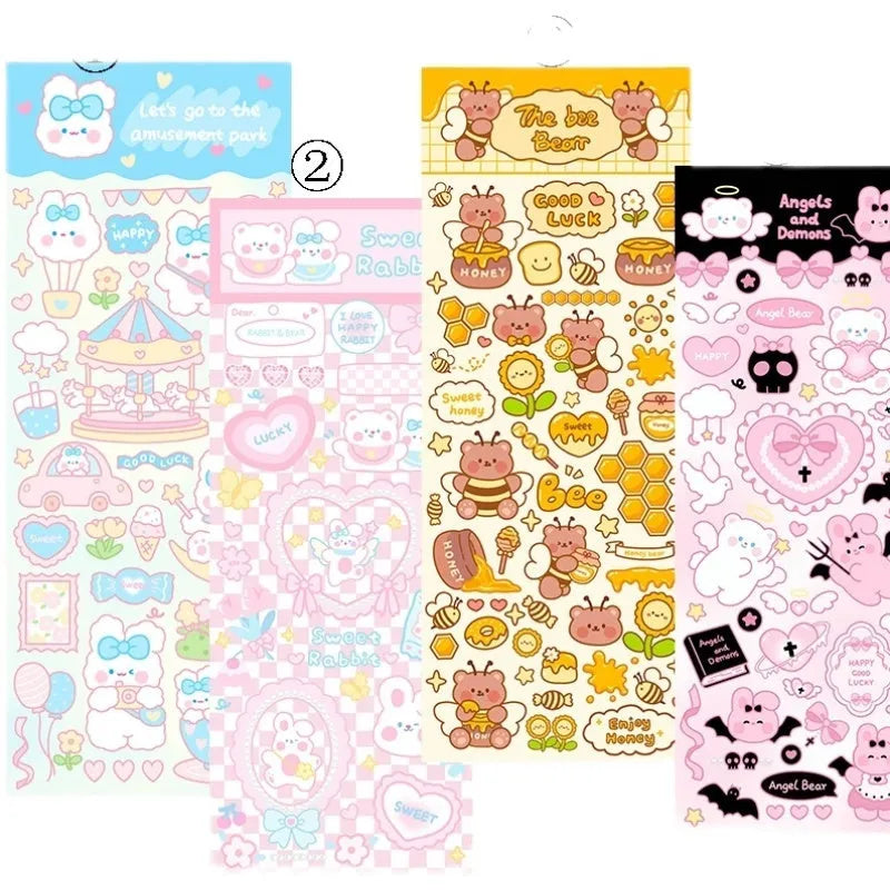 PVC waterproof cartoon style stickers for agenda and notebook decoration