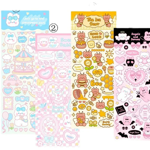PVC waterproof cartoon style stickers for agenda and notebook decoration