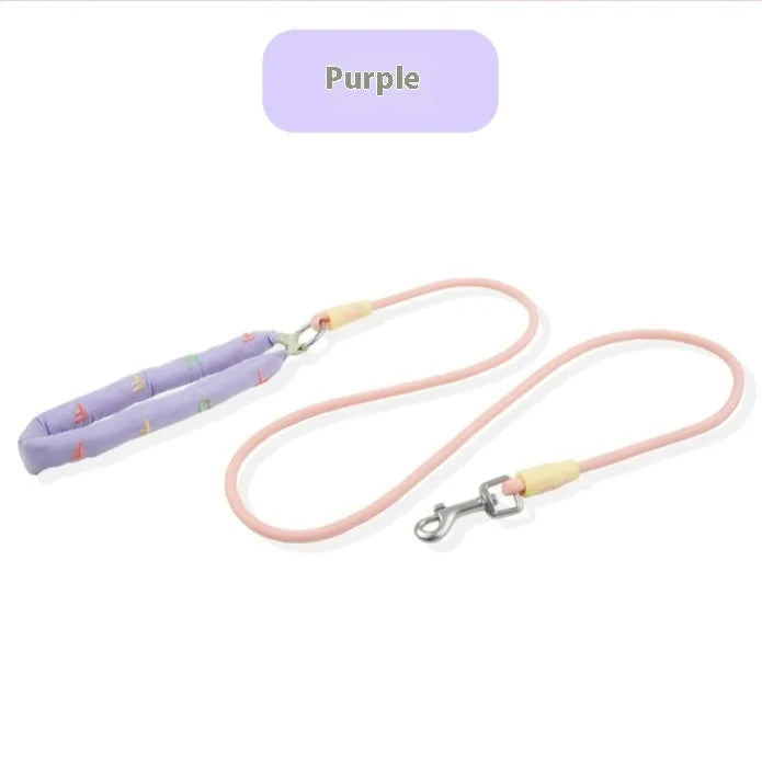 Polyester dog leash with adjustable hand holding rope in four colour options