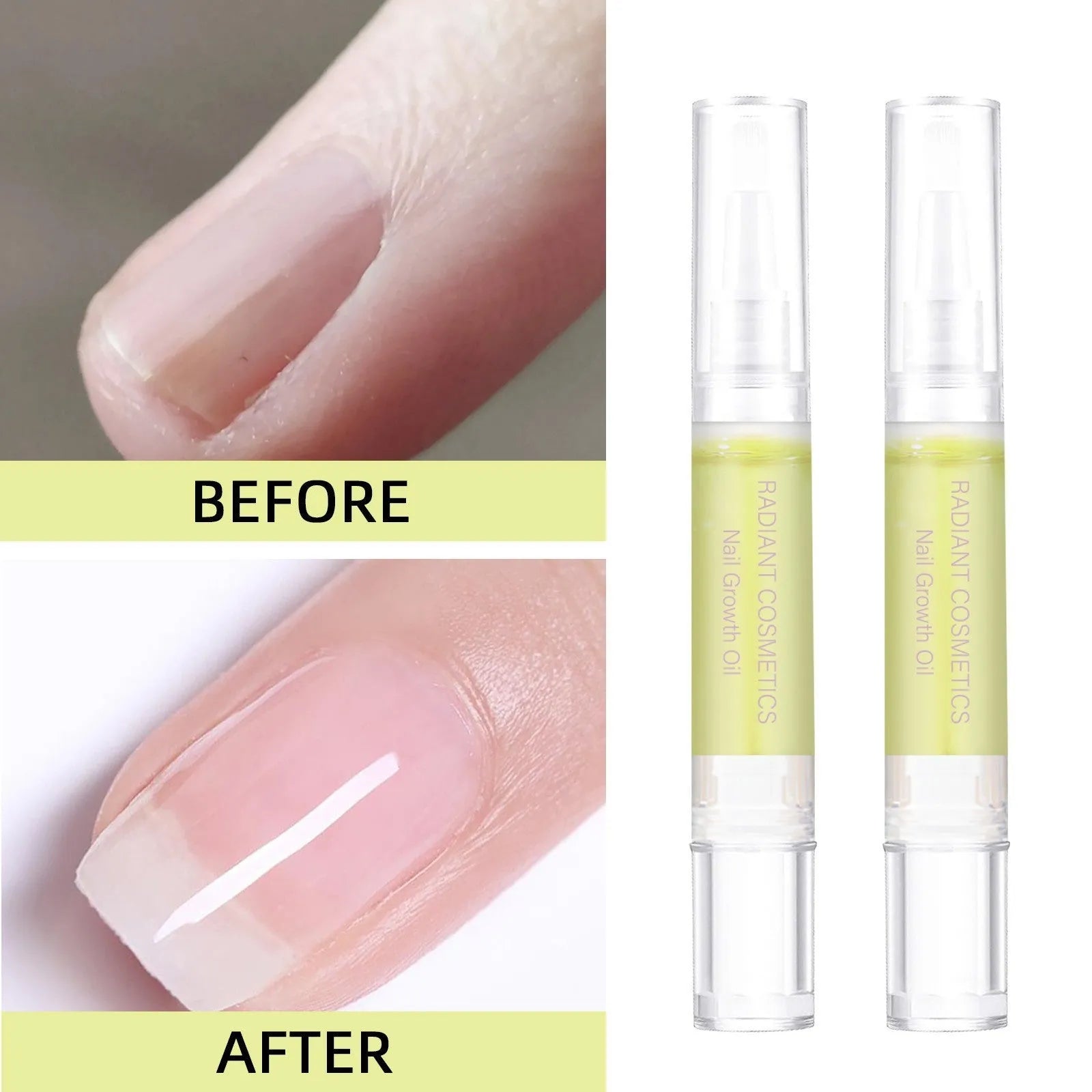 3ml bottle of clear nail growth and cuticle care treatment oil.