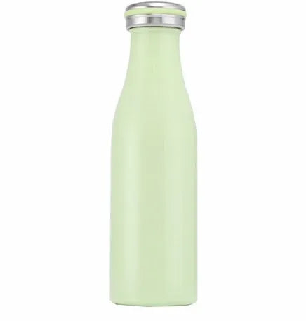 Milk vacuum water bottle 304 stainless steel insulated 500ml 24cm x 7cm with leak-proof lid, colour coffee