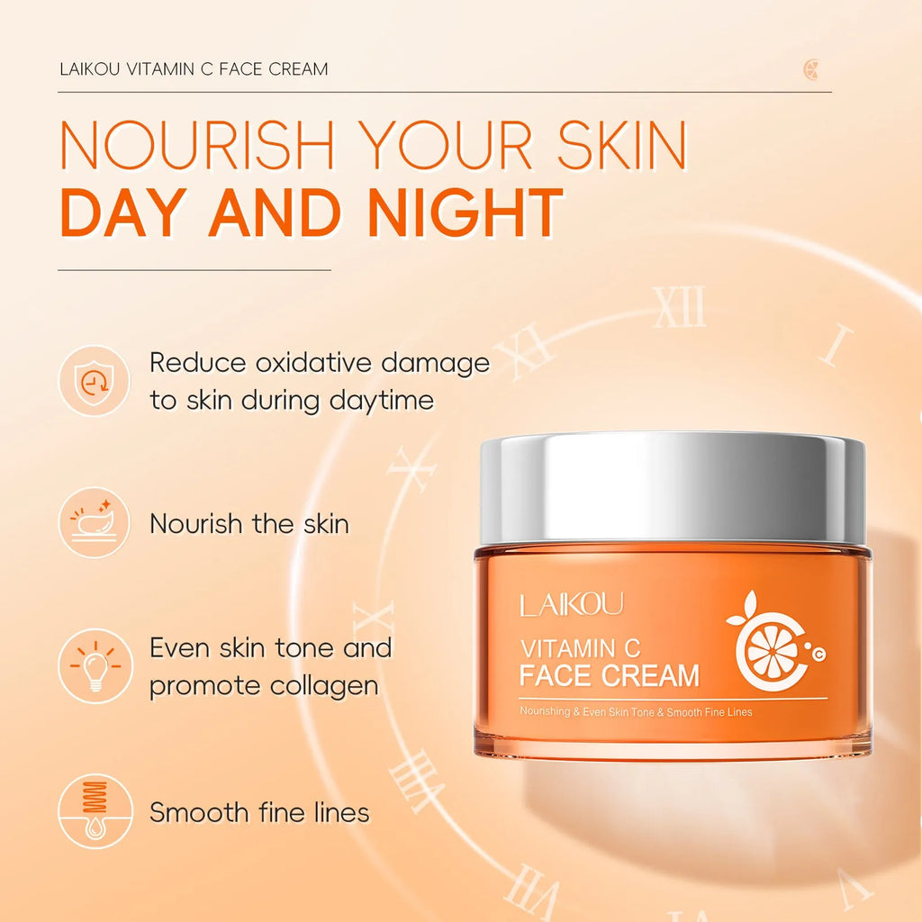 Vitamin C cream 50g orange pot delicate moisturising facial skincare product