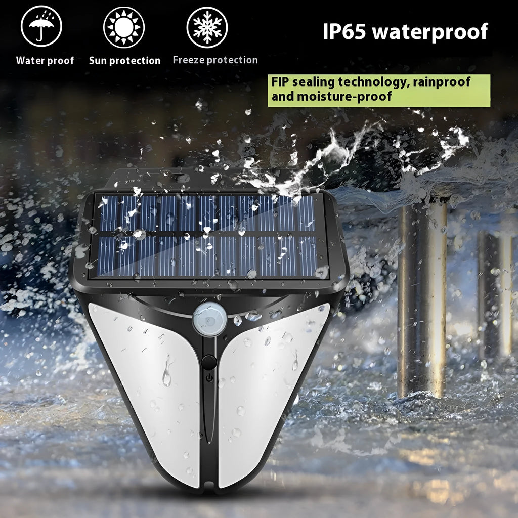 Heart-shaped binocular solar wall lamp with motion sensor for outdoor courtyard lighting