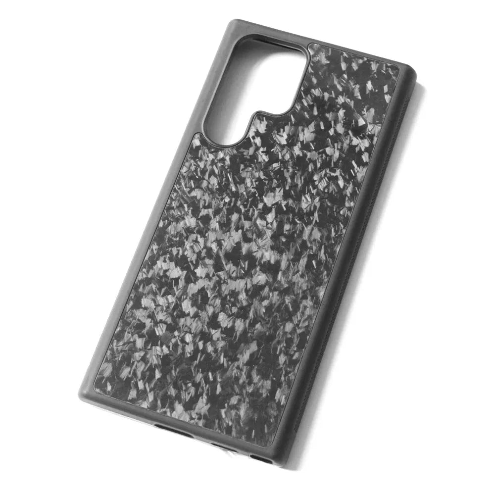 Forged carbon fibre silicone patch phone case for Samsung S21 S22 S23 back cover