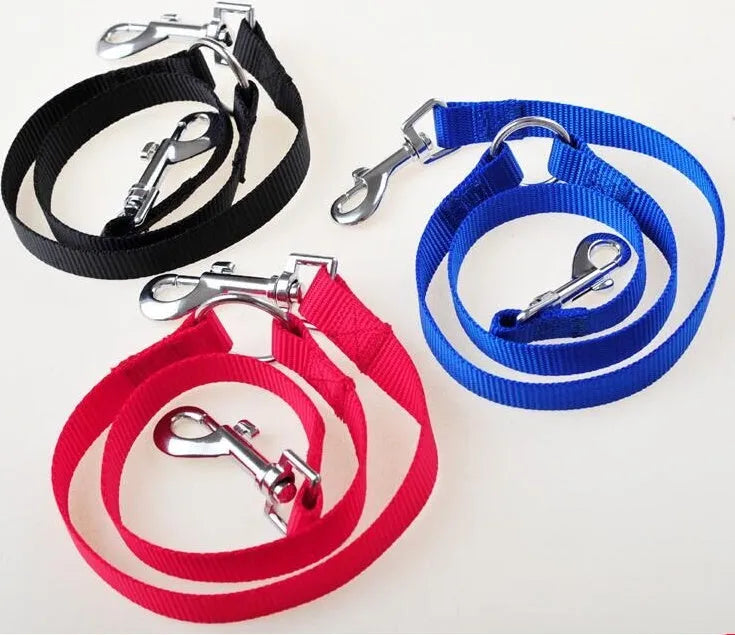 Double dog lead coupler nylon non-scalable 45 cm black blue purple red sizes S M L