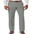 Men's beige white linen casual trousers with slant pockets laid flat.